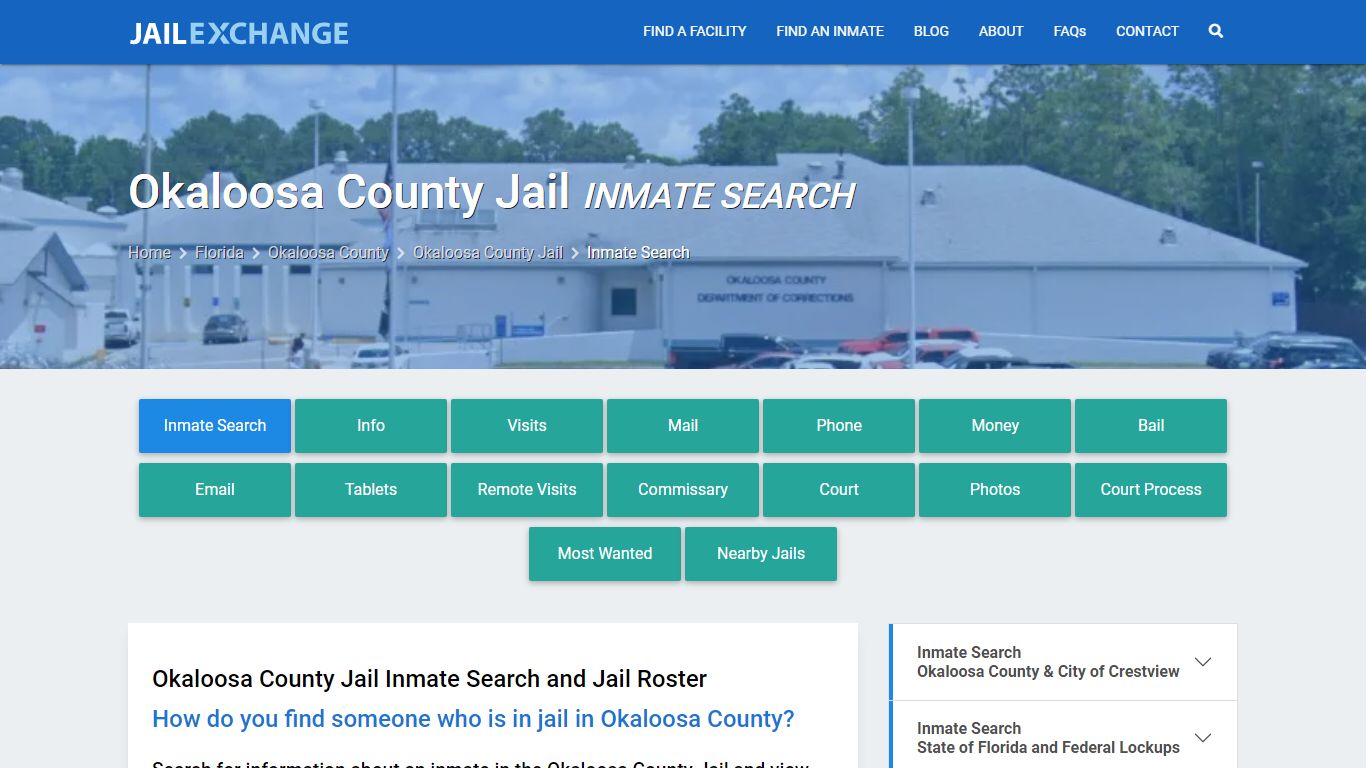 Okaloosa County Jail Inmate Search - Jail Exchange